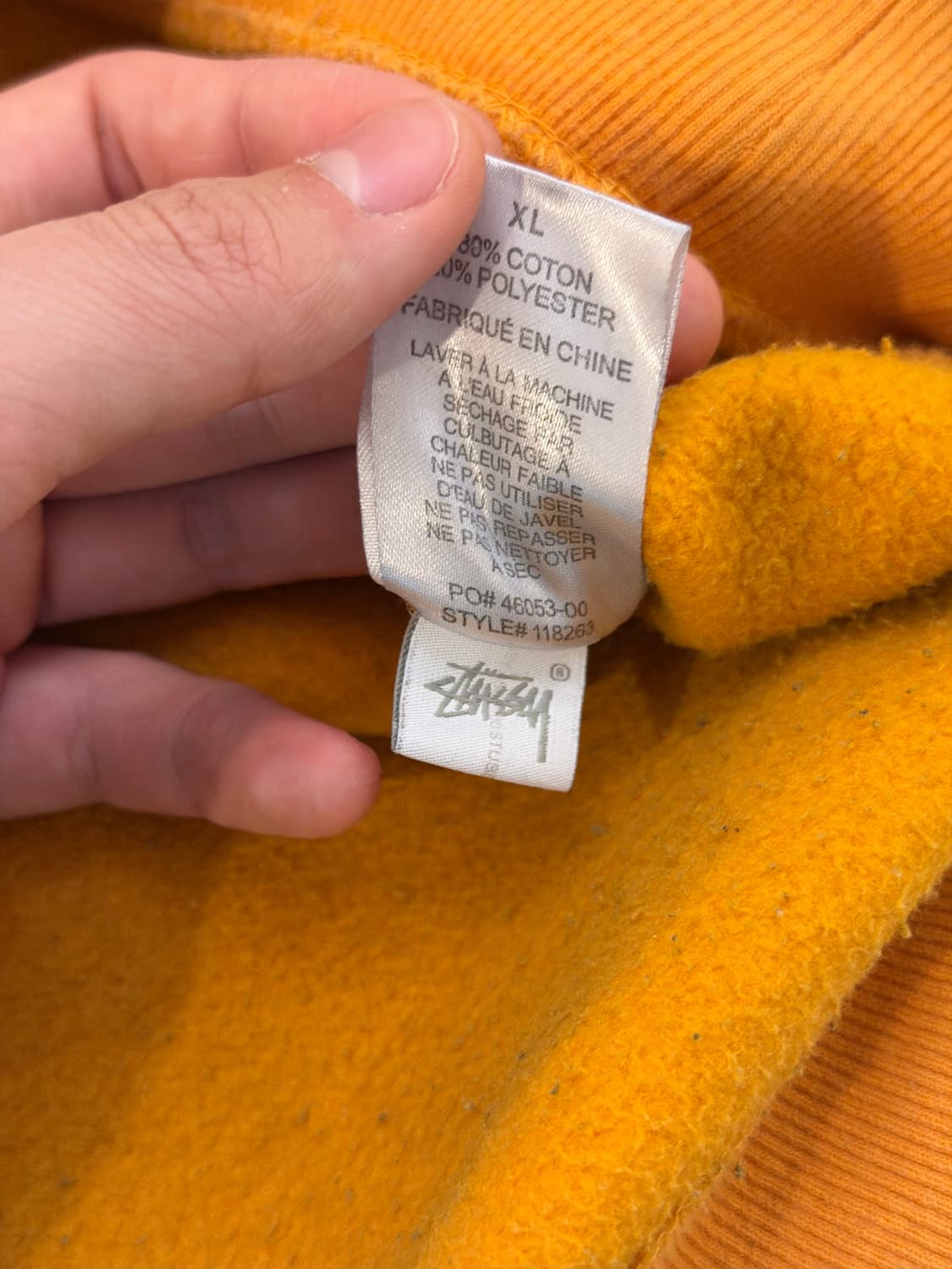 스투시 3D 스탁로고 자수 맨투맨 스웻셔츠 오렌지 상품이미지6