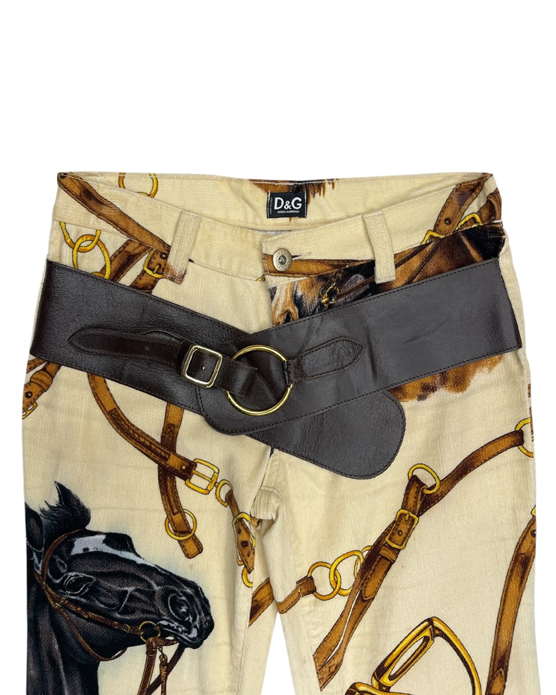 돌체 앤 가바나 레더 벨티드 패턴 부츠컷 팬츠 상품이미지6