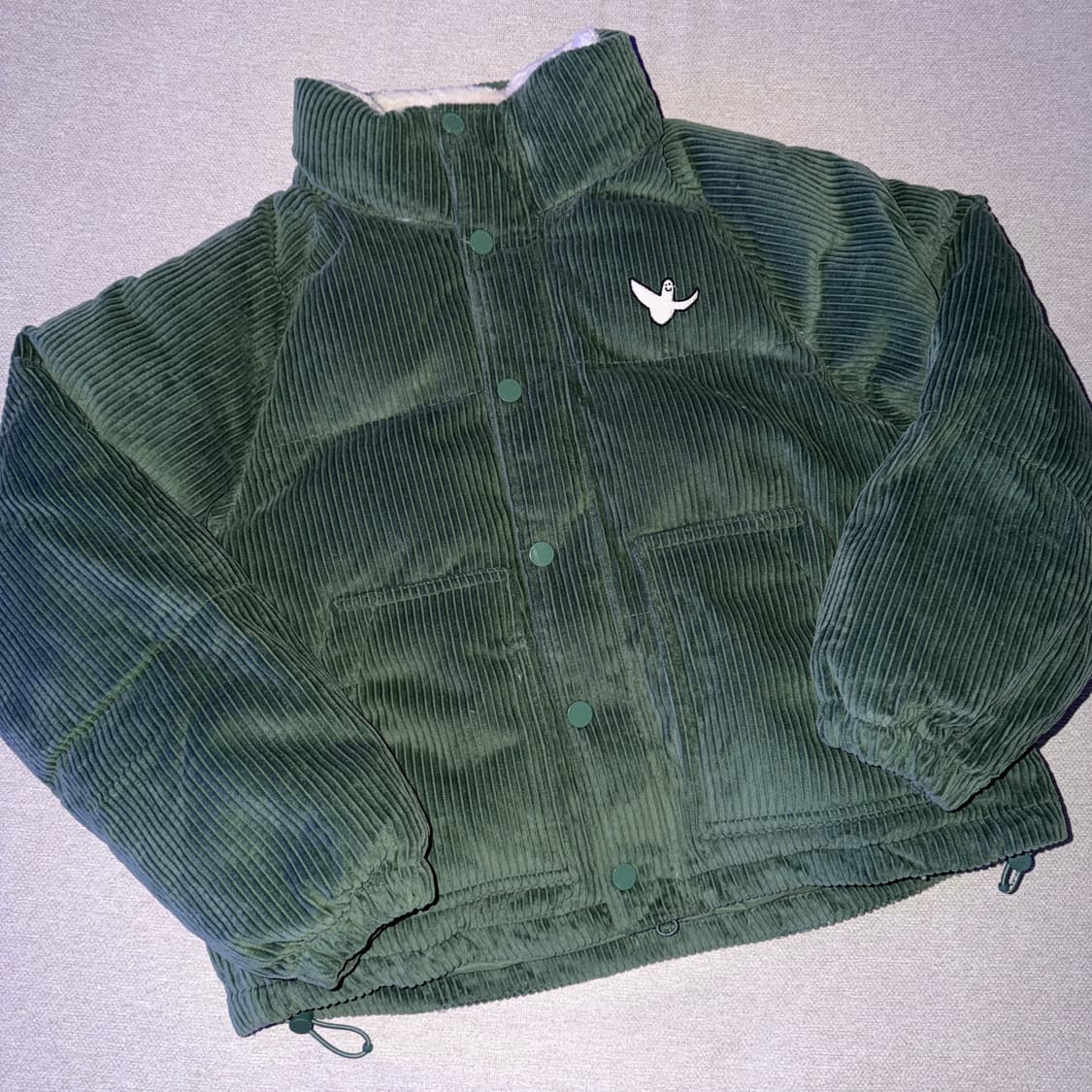 와릿이즌(와키윌리) 엔젤 코듀로이 숏 푸퍼 그린 자켓 패딩 상품이미지2