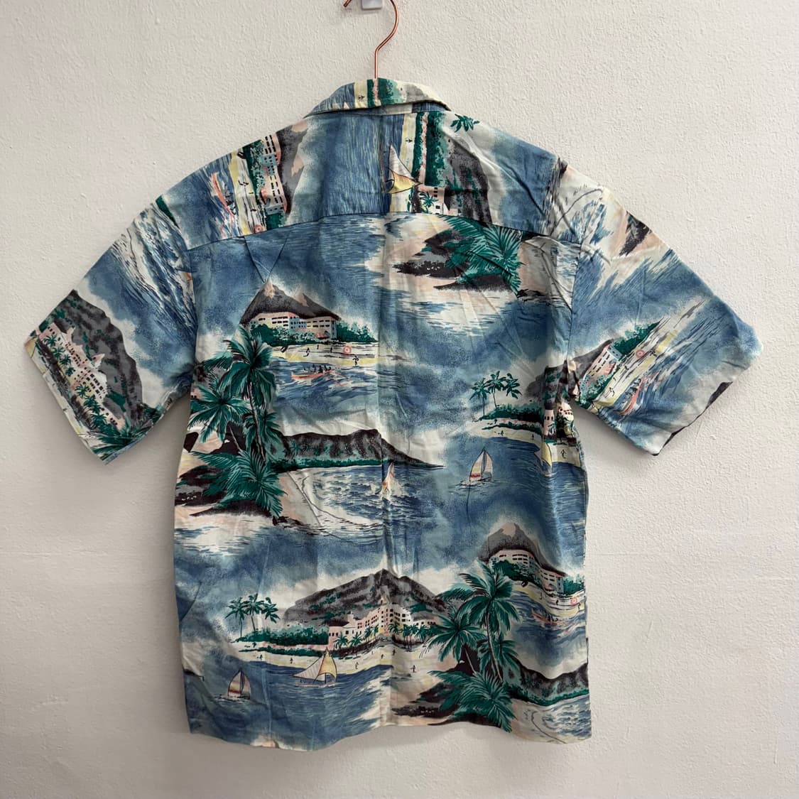 90S ROYAL CREATIONS 야자수 프린팅 하와이안 셔츠 (L) 상품이미지4