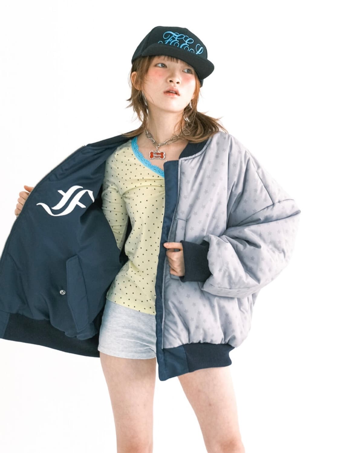 Patch bomber paded jacket 상품이미지1