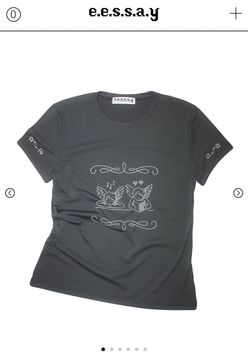 (단종제품 / 택o)에쎄이 two angels t shirt 차콜 반팔티 상품이미지1