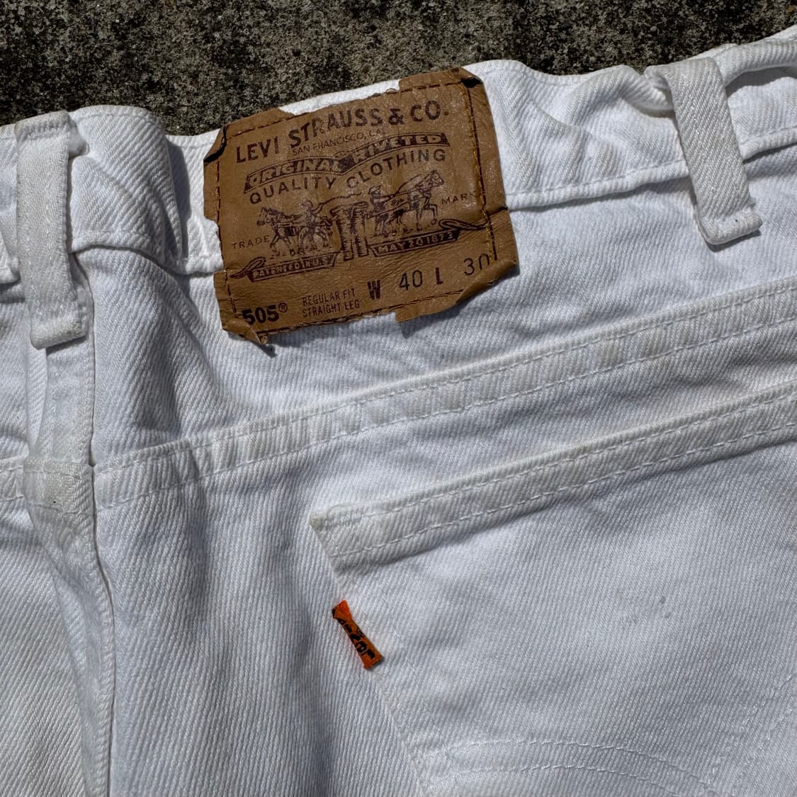 [40] 90s 리바이스 505 흰청 데님 팬츠 상품이미지8