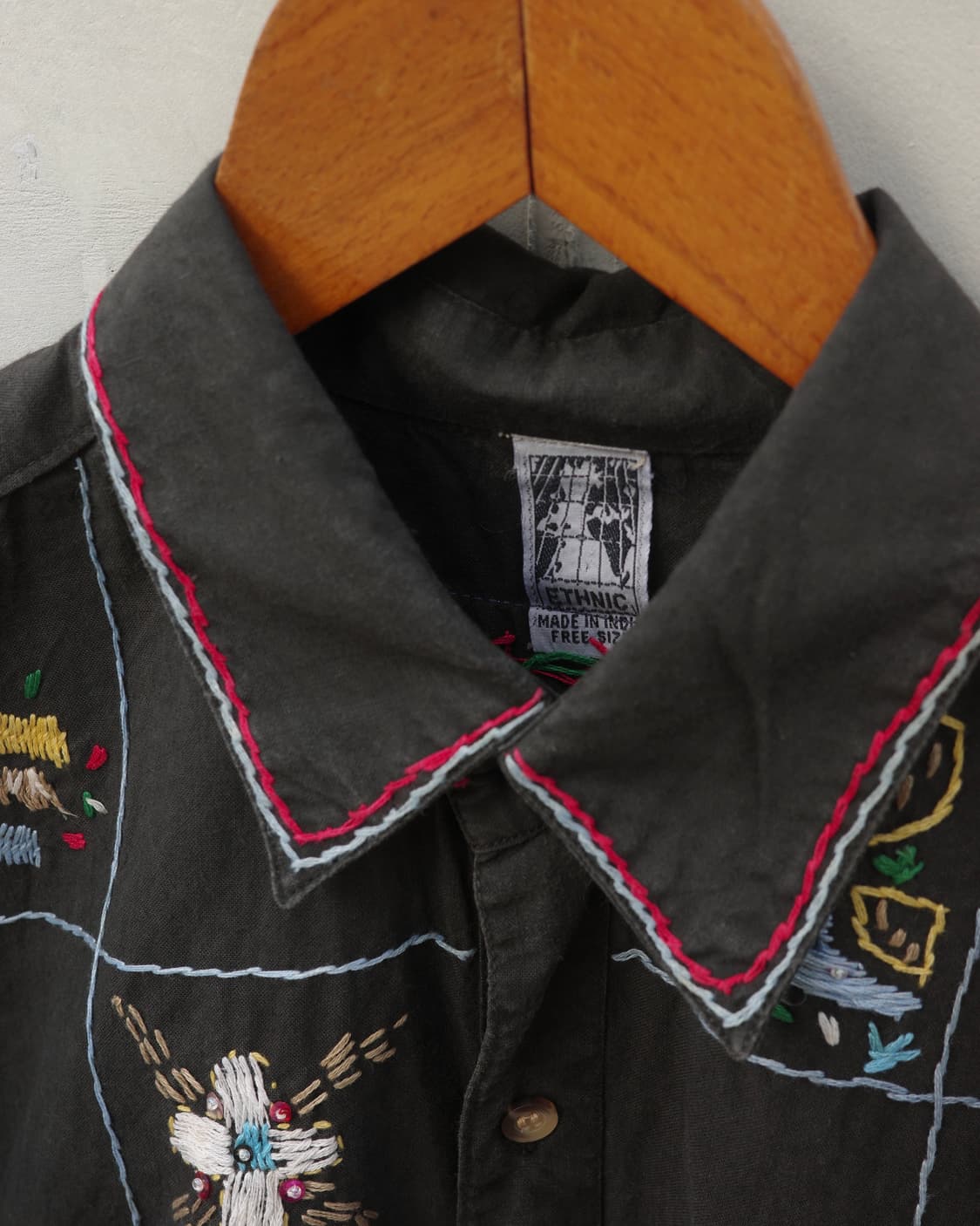 빈티지 에스닉 핸드 자수 셔츠 상품이미지2