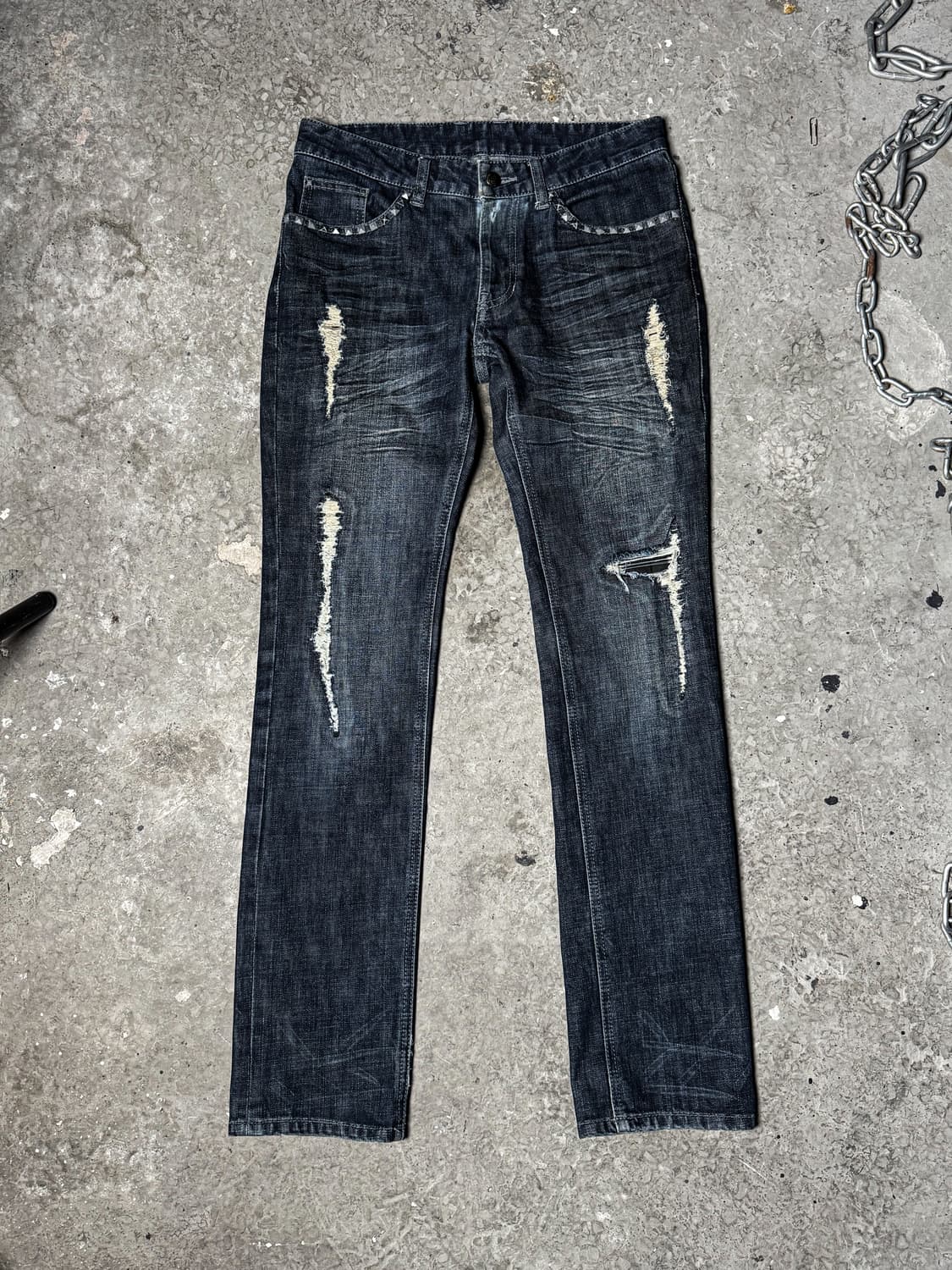 Stud Distressed Slim Denim 상품이미지7