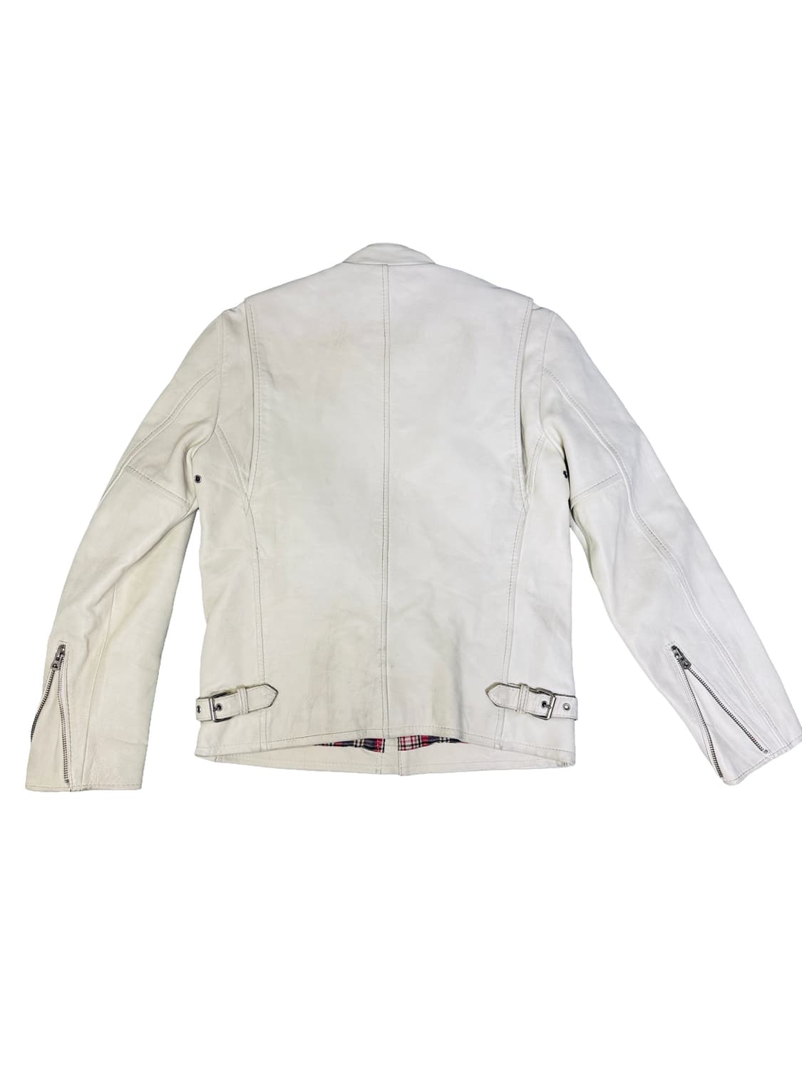 빈티지 90s 쇼트 Schott 화이트 라이더자켓 S 상품이미지7