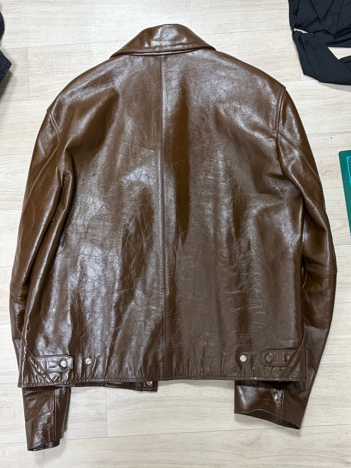 인사일런스 브라운 크롭 레더자켓 상품이미지2