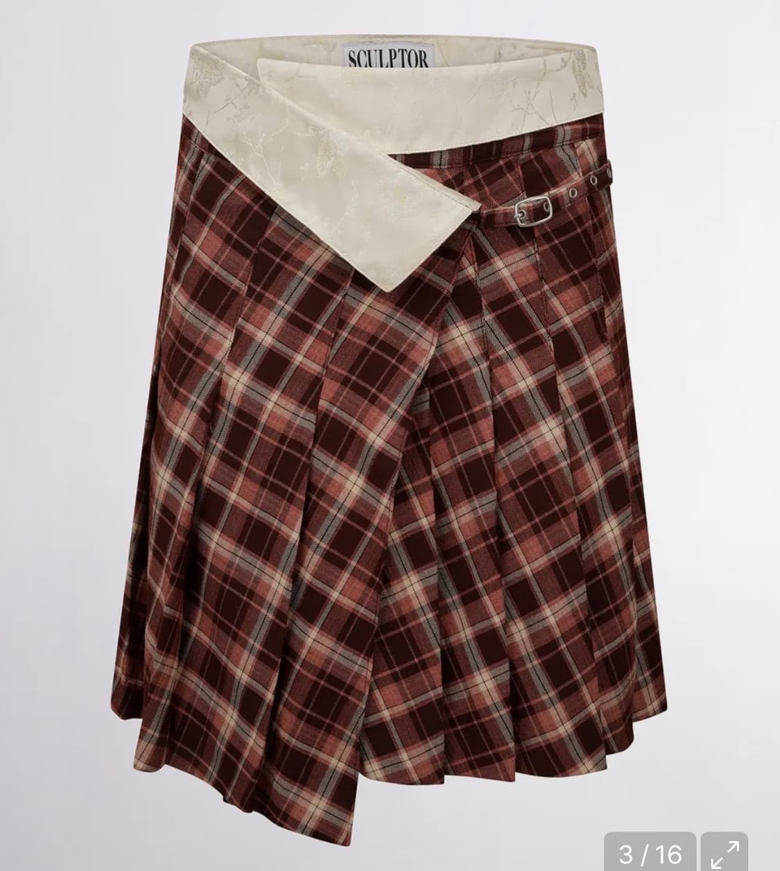 스컬프터 체크 스커트 M/Folded Waist Plaid Skirt 상품이미지3