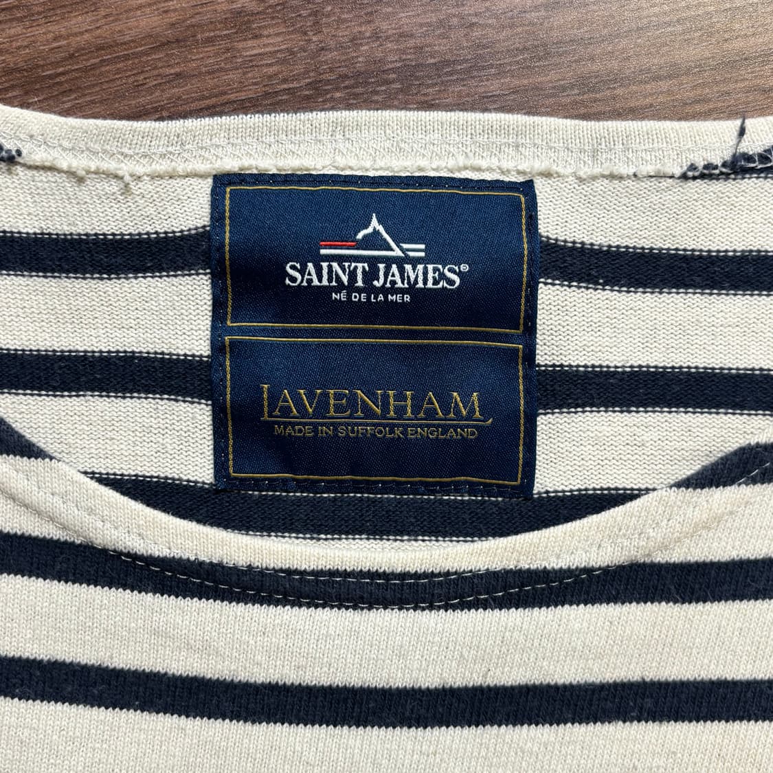 세인트제임스 X 라벤헴 엘보우 패치 스트라이프 티셔츠 상품이미지5