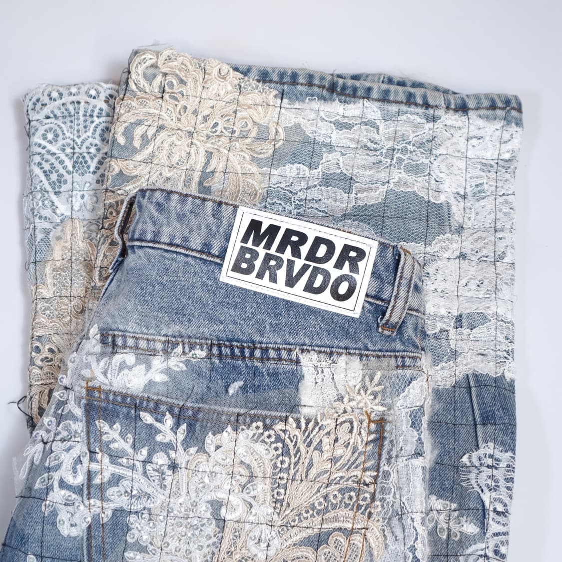 Who Decides War 그리드 레이스 데님팬츠 상품이미지8