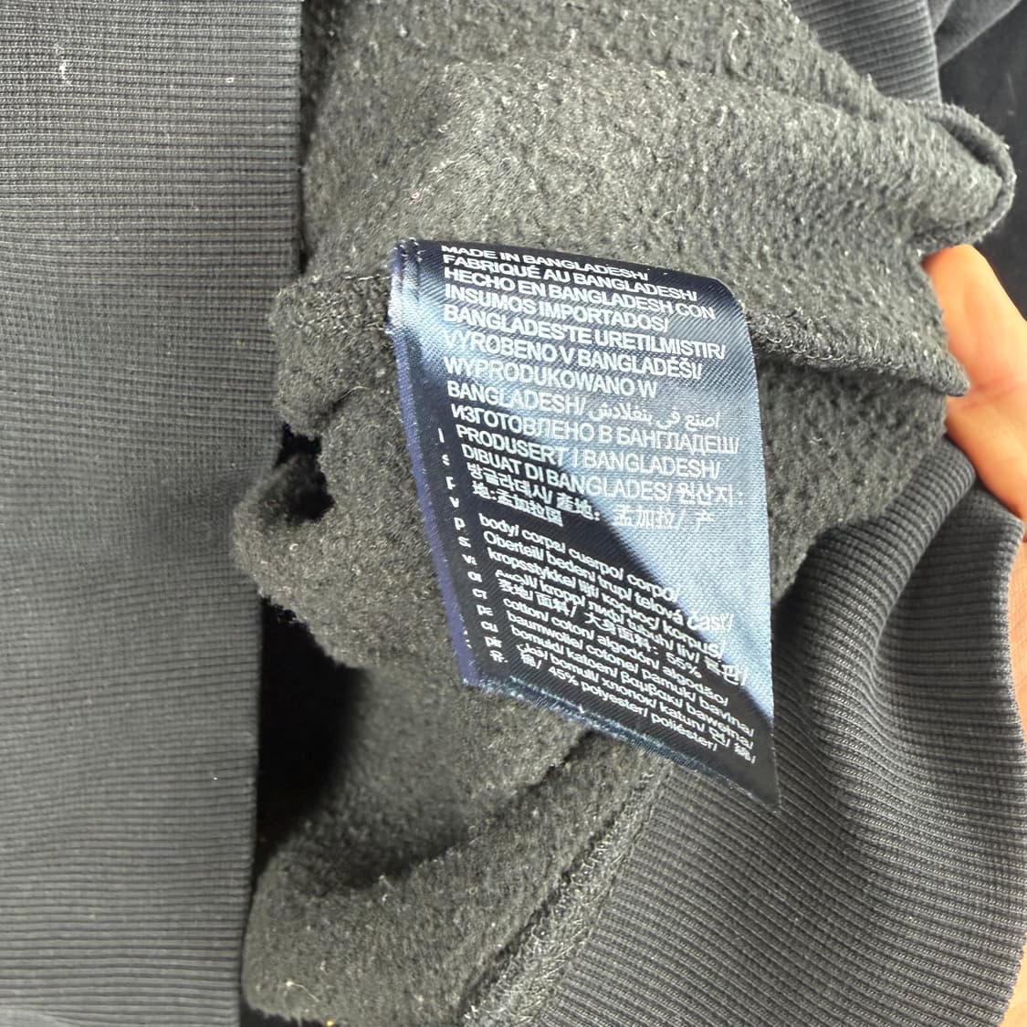 (S) 타미진스 우먼스 스몰 패치로고 기모 후드집업 블랙 상품이미지6