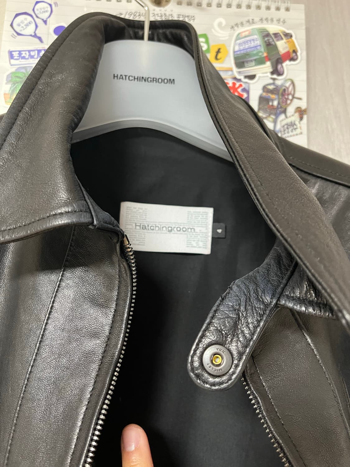 Single Rider Leather Jacket Lambs Black 상품이미지5