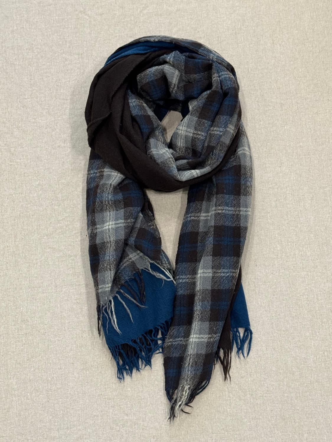 요지야마모토 레이어드 울 머플러 상품이미지1