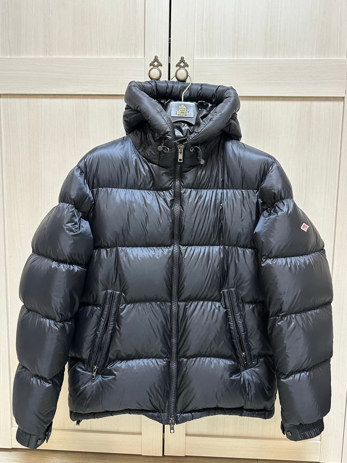 [L] 단톤 화이트 구스 다운 나일론 태프터 후드 다운 패딩 자켓 상품이미지1