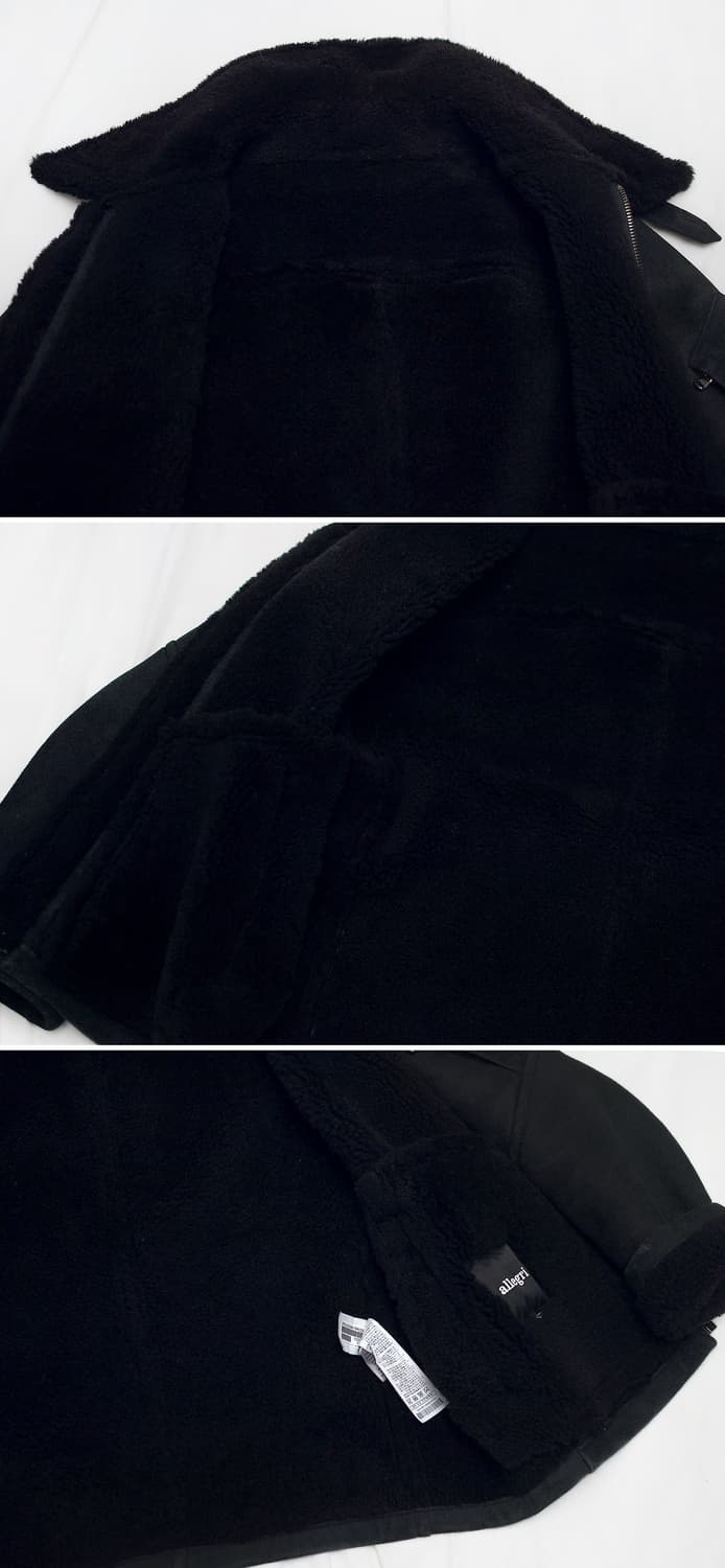 알레그리 올블랙 모던에센셜 천연 양가죽 숏무스탕 자켓 (50 / 100) 상품이미지7