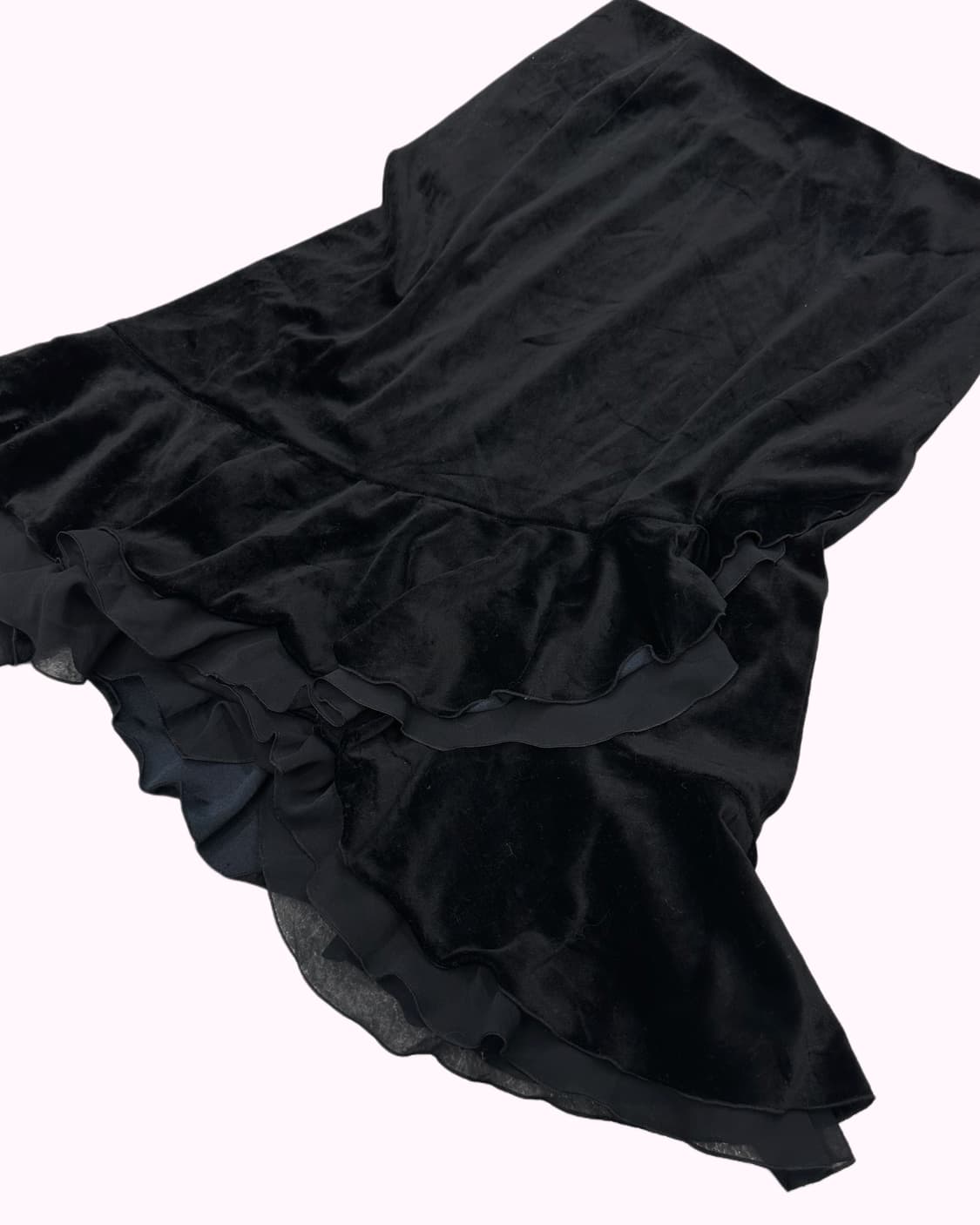 black ruffle velvet skirt 상품이미지2