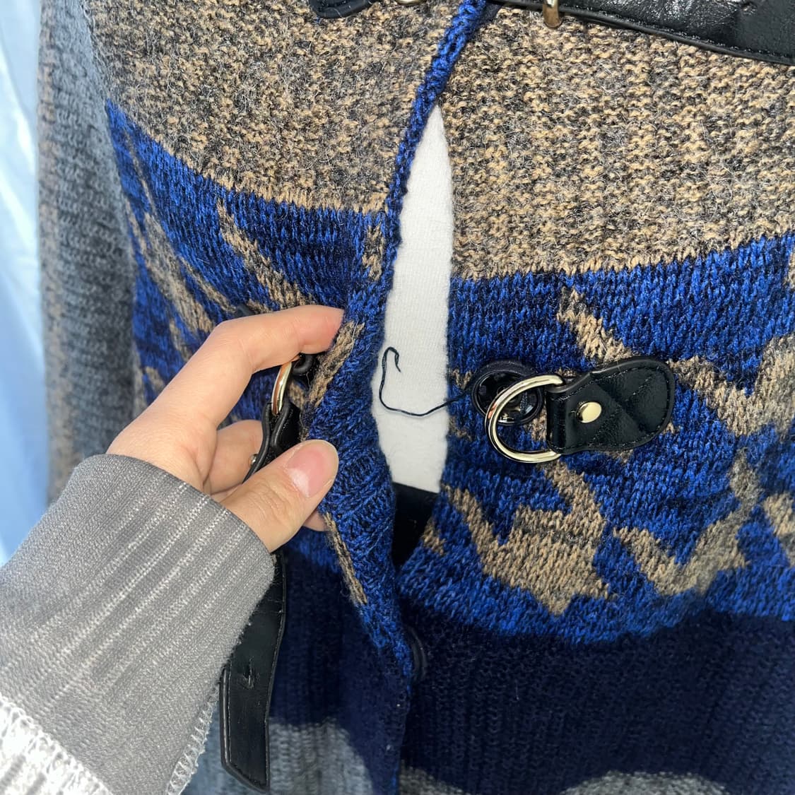 케이프 퍼 니트가디건 상품이미지3