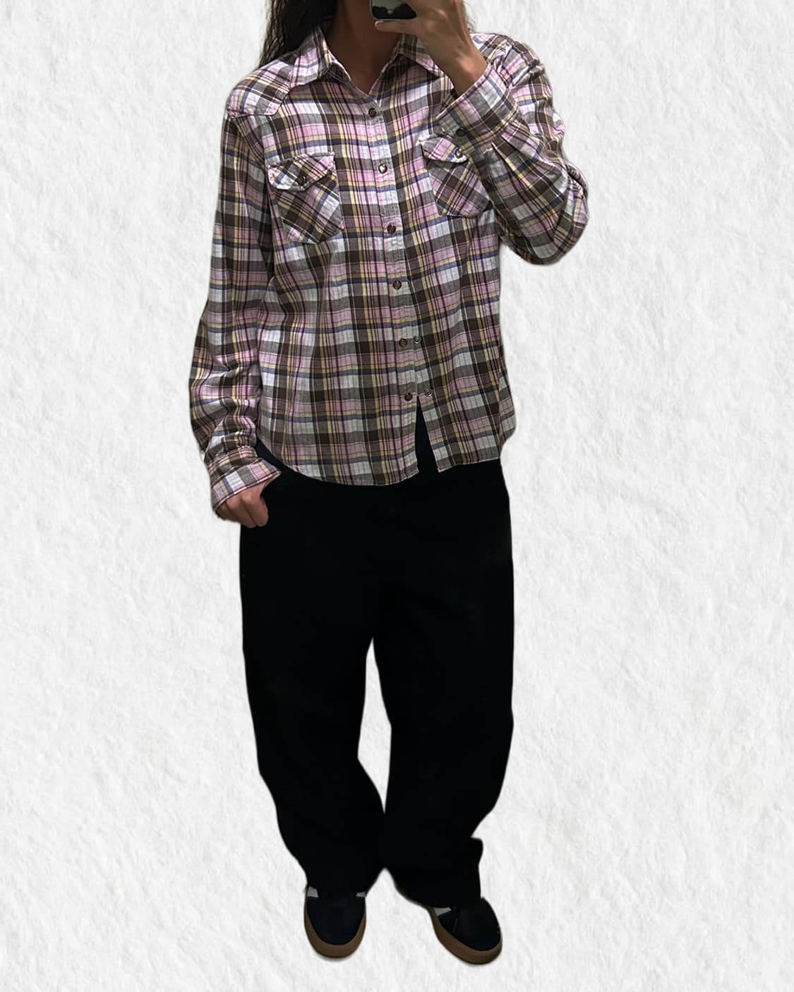 빈티지 핑크 코튼 긴팔셔츠 상품이미지6