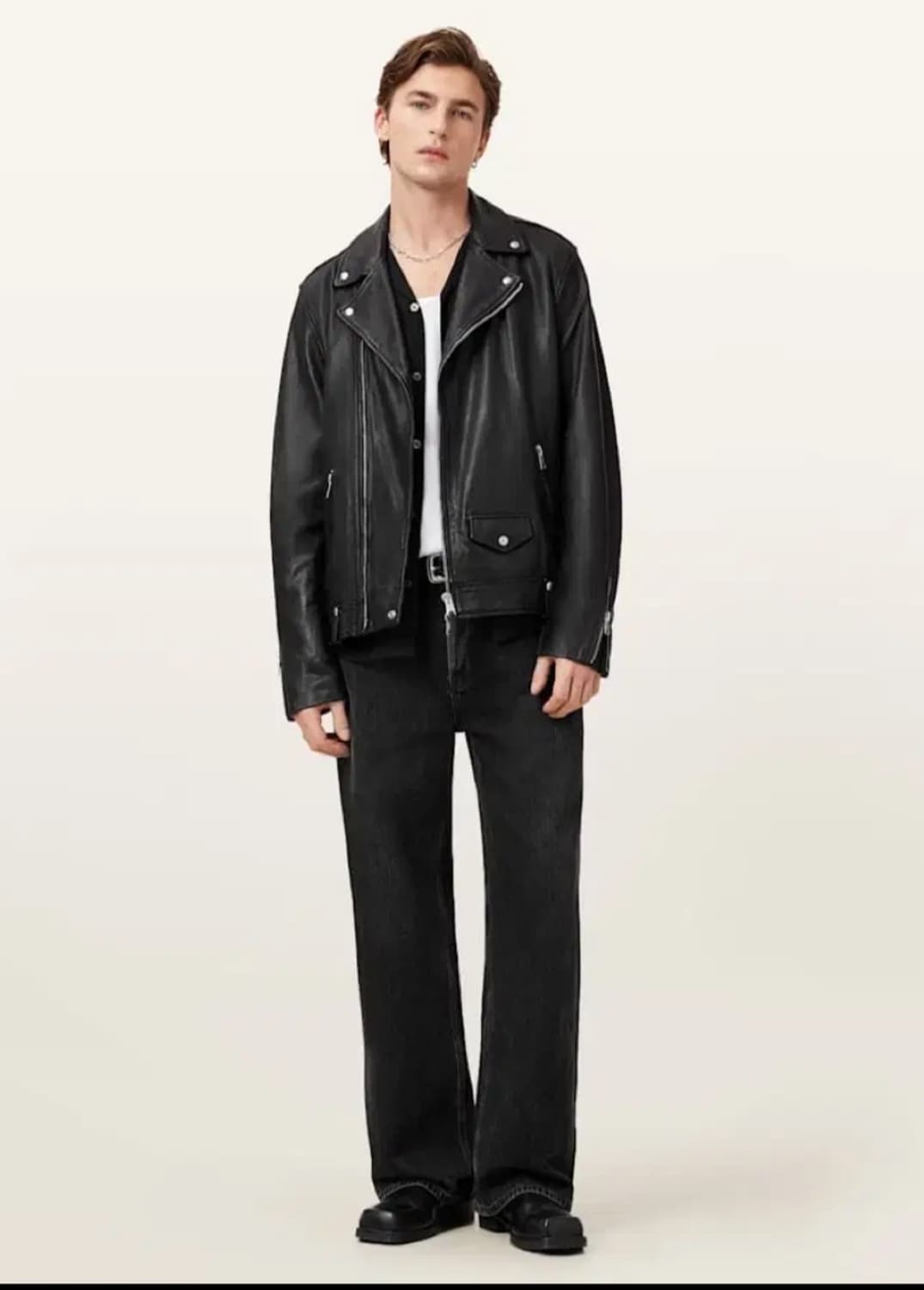올세인츠 밀로 라이더 레더 자켓L 24년도 제품 상품이미지4