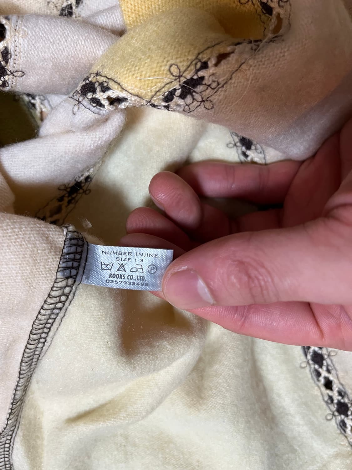 넘버나인 02AW “nowhere man"1of1 캐시미어 패치워크 니트 상품이미지8