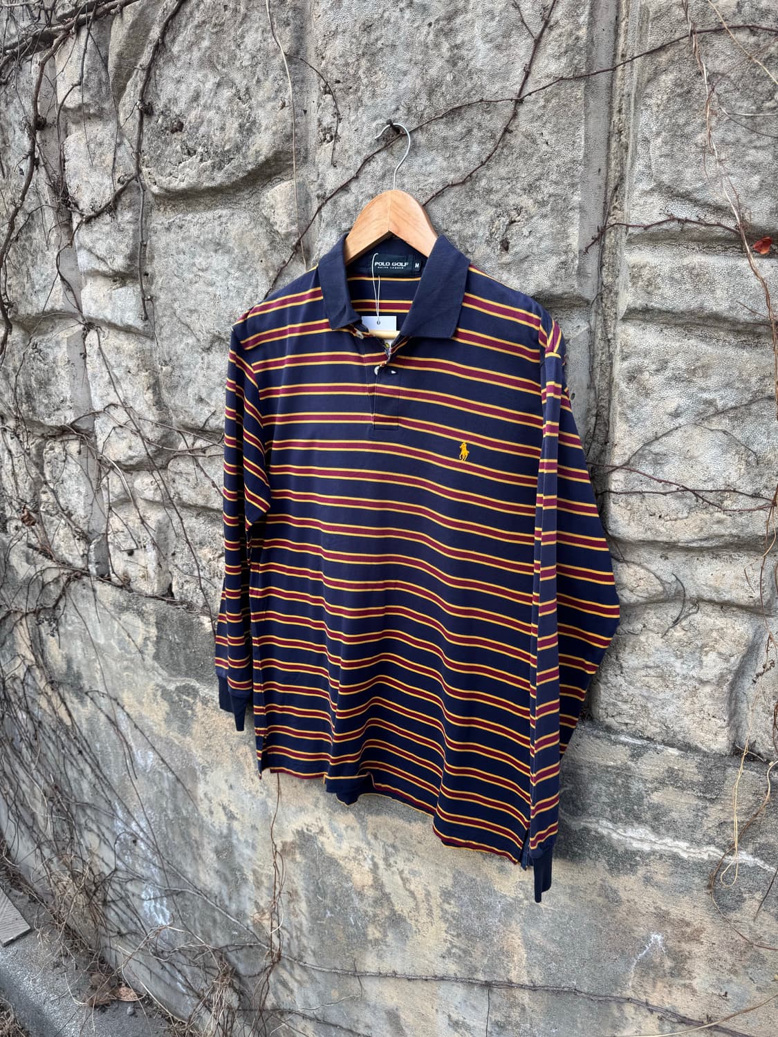 폴로 골프 랄프로렌 빈티지 스트라이프 긴팔 카라티 럭비티 상품이미지3