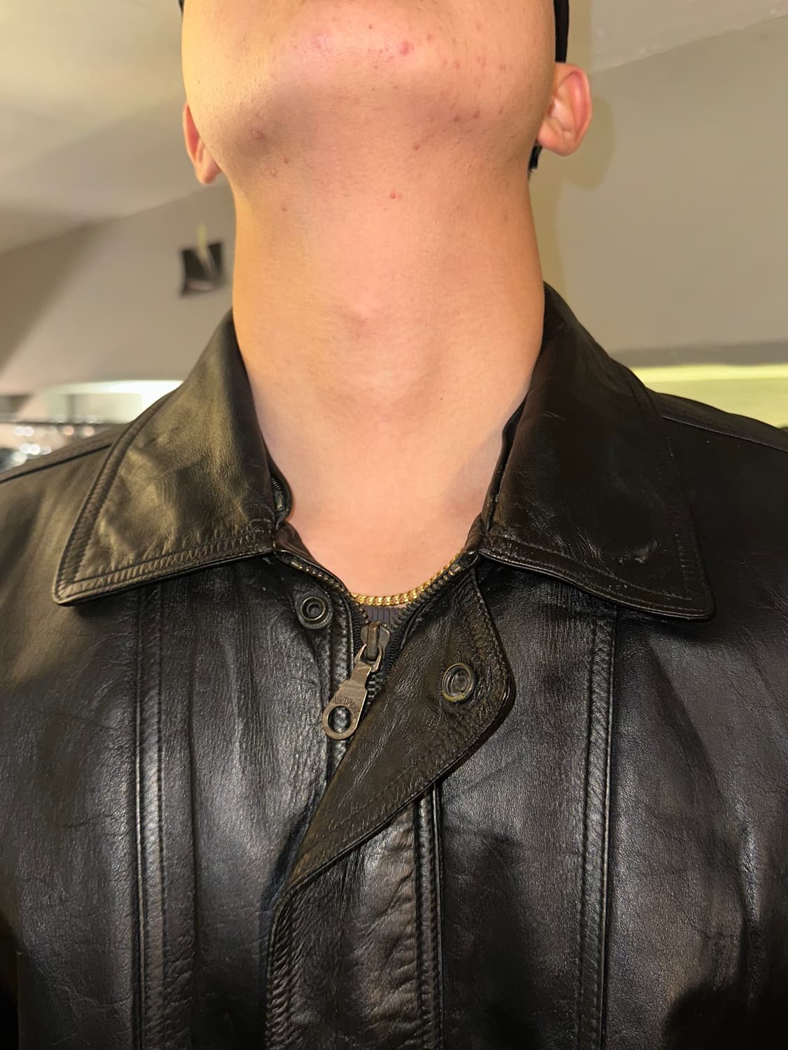 90’s Japanese real-leather bomber jacket 상품이미지4