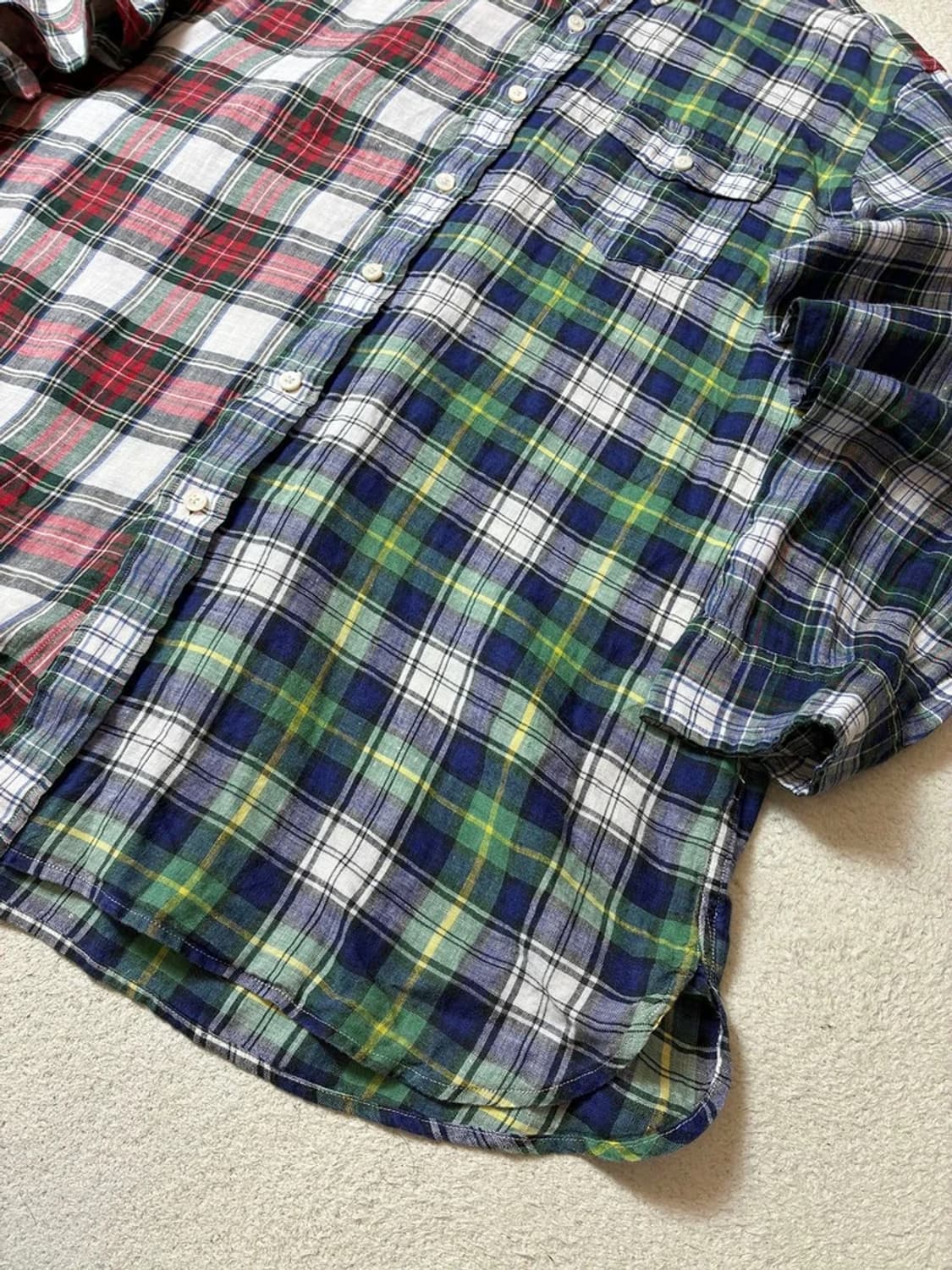 폴로 랄프로렌 10's 린넨 체크 배색 셔츠 PN7481 상품이미지3