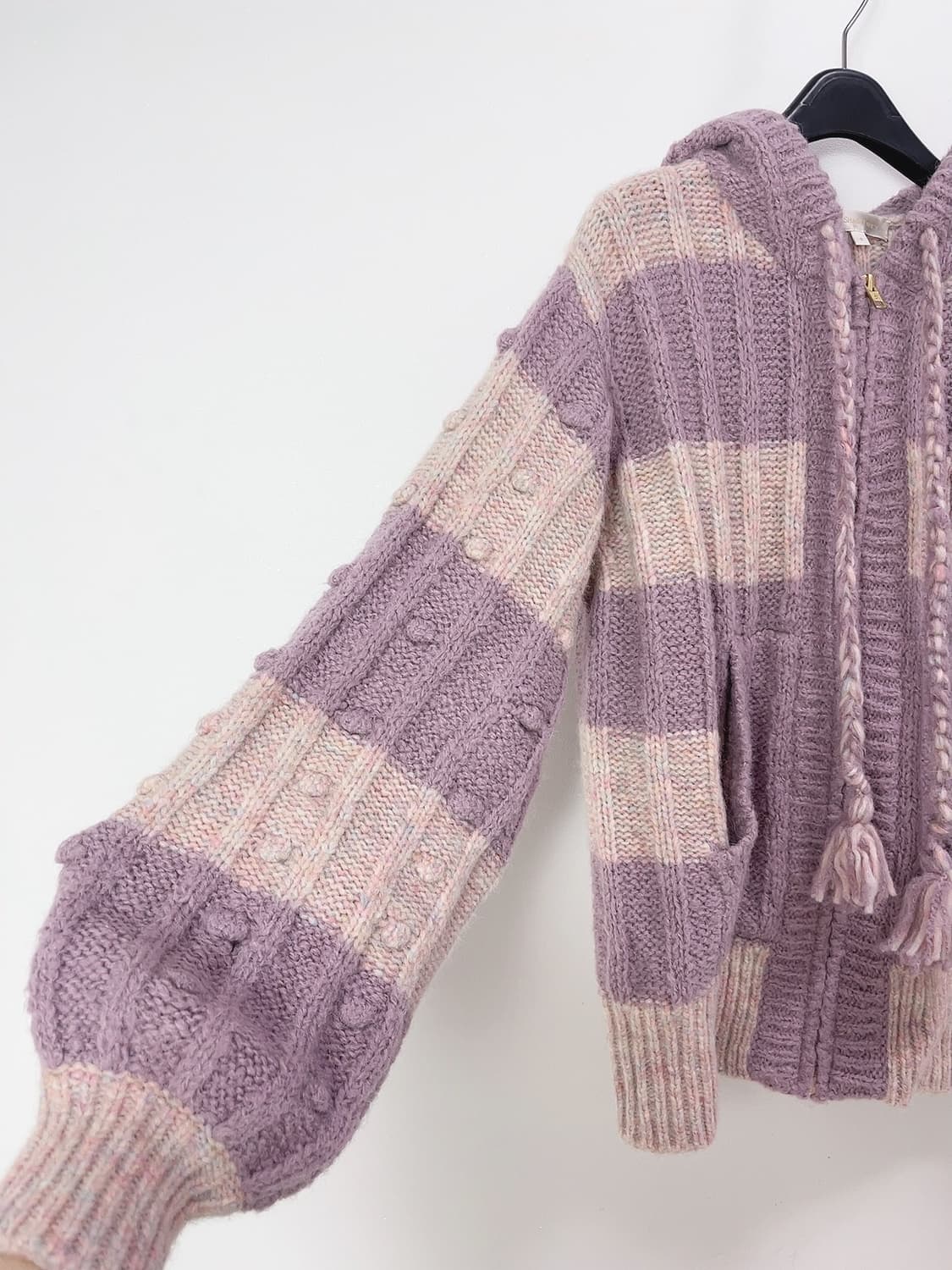 러브 쉑 팬시 알파카 폼폼 라벤더 핑크 가디건 상품이미지7