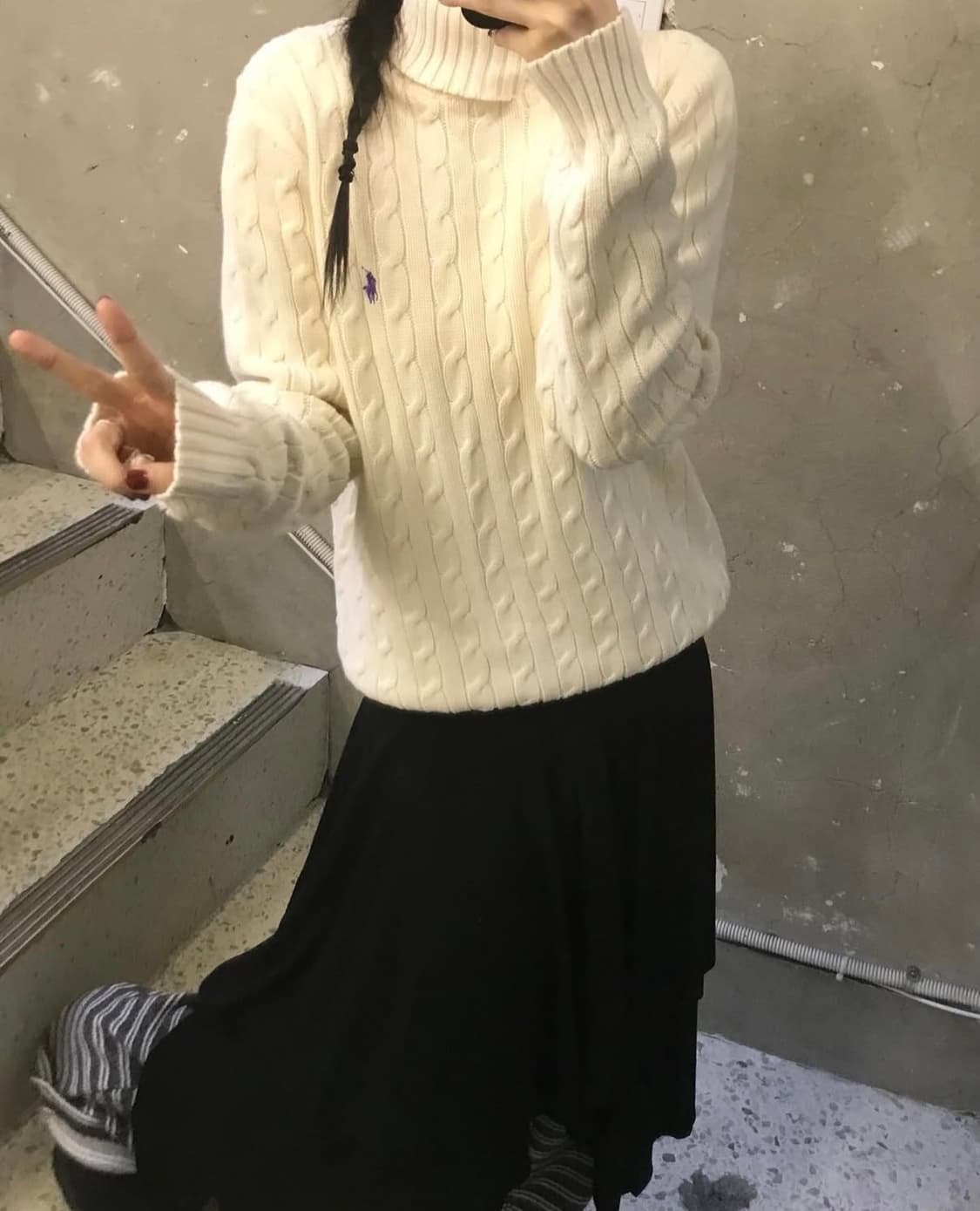 🤍 폴로 랄프로렌 터틀넥 아이보리 니트 상품이미지2