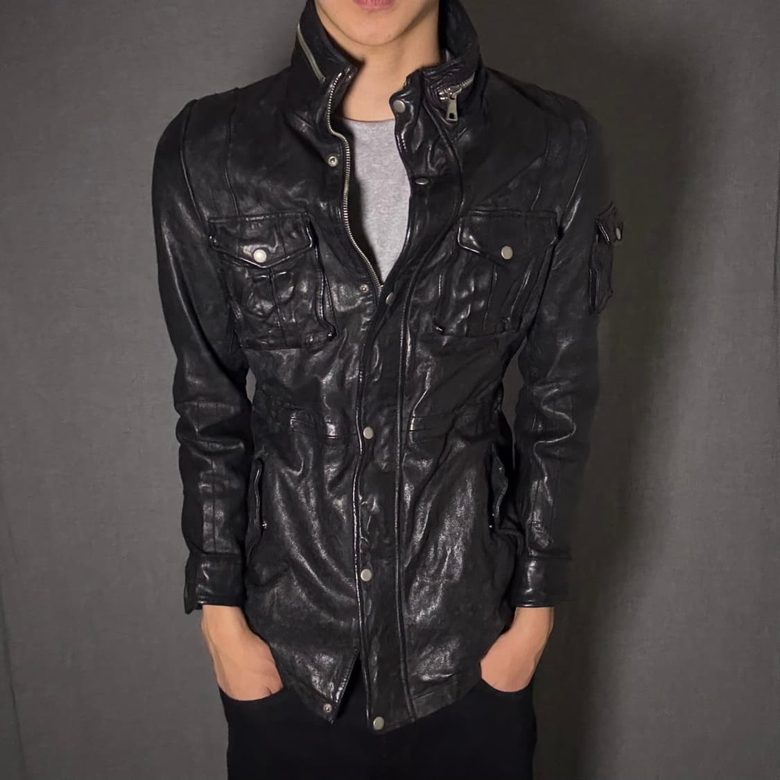 japan vintage ltaly lamb skin coat 상품이미지4