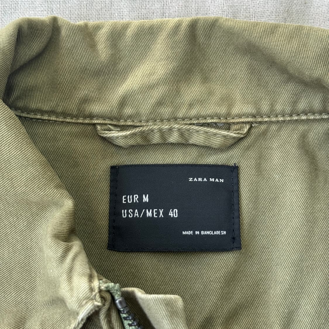 자라 밀리터리 패치 카키 야상자켓 M 상품이미지5