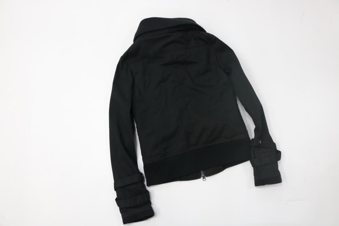 크림 크로마 빈티지 밀리터리 넥 니트 배색 본딩 자켓 상품이미지10