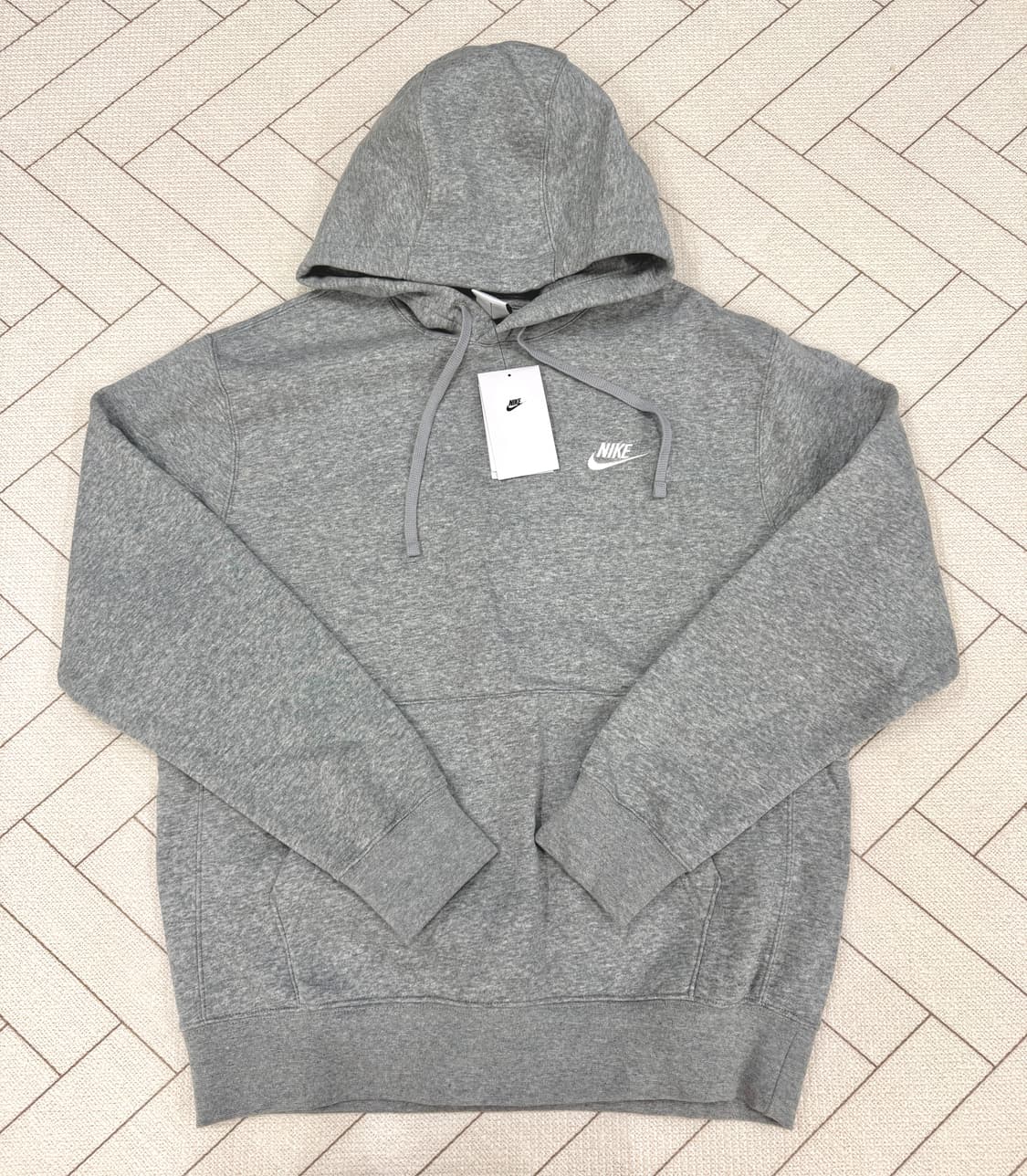 (L,XL,2XL/새상품)나이키 NSW 클럽 플리스 후드티 티셔츠 그레이 상품이미지1