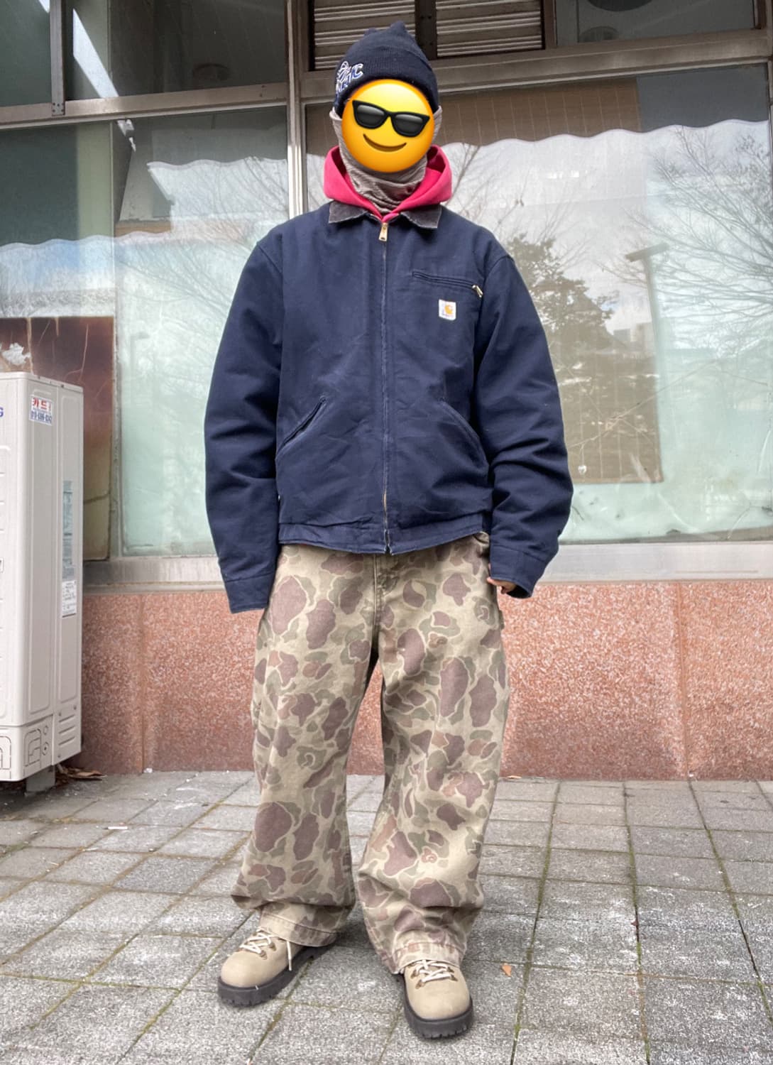 칼하트 j01(48)  디트로이트자켓 네이비컬러 상품이미지2