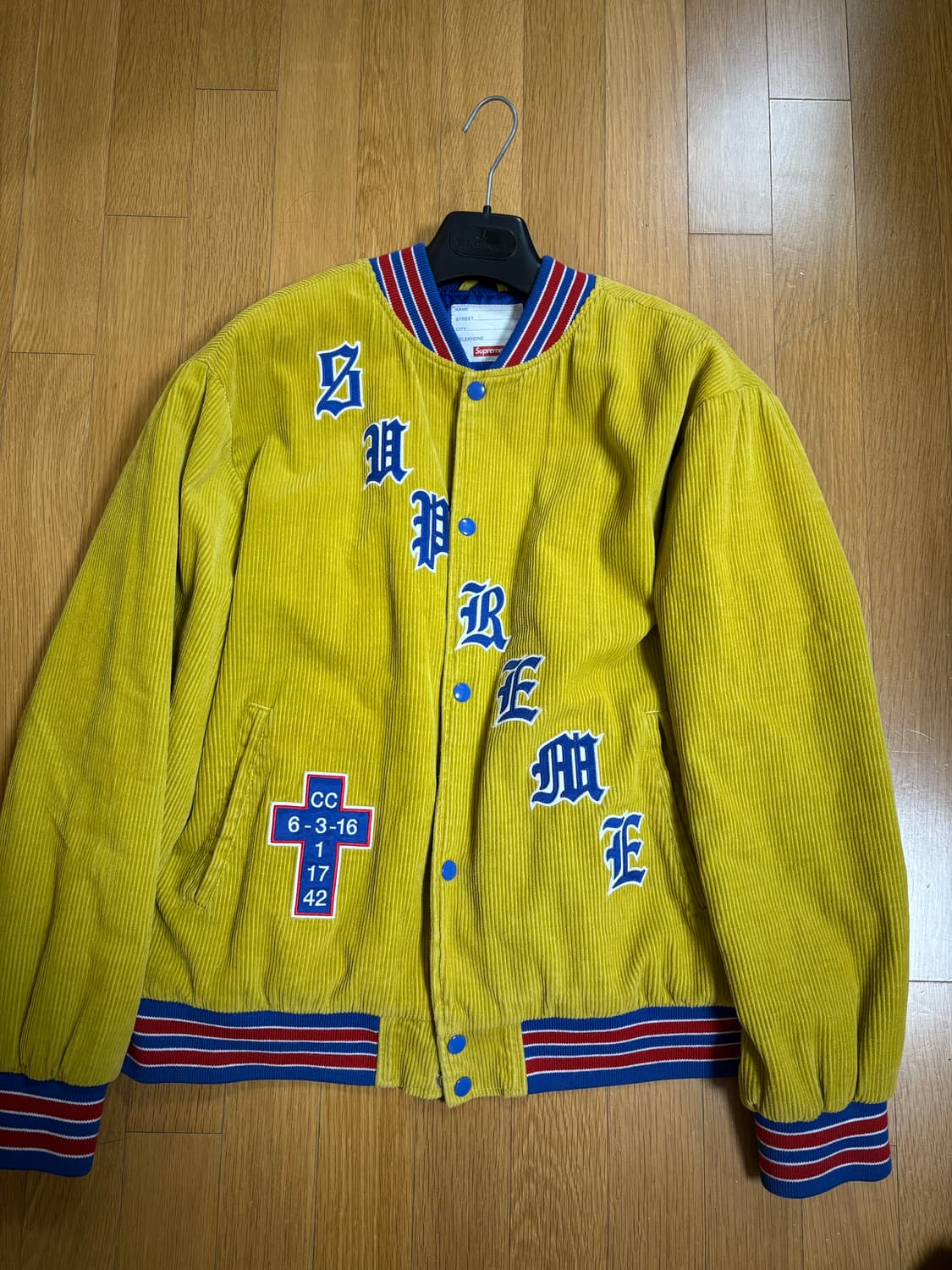 슈프림 올드 잉글리쉬 코듀로이 바시티 자켓 -18SS 상품이미지1