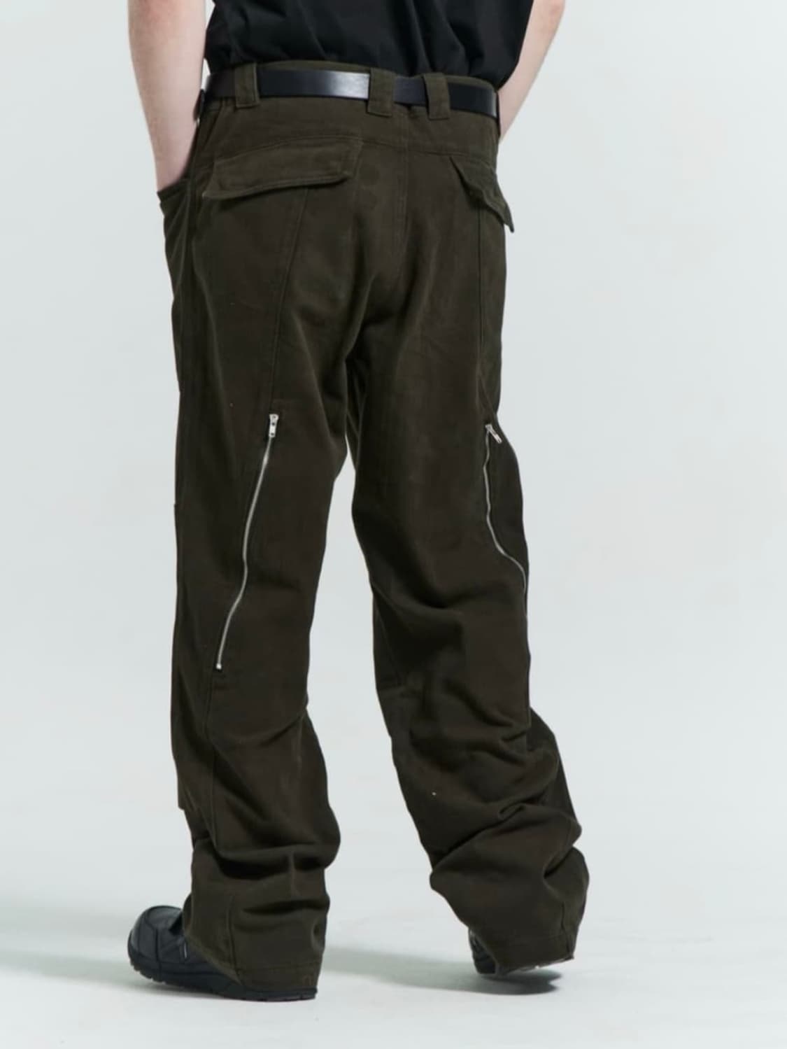 [플라스틱프로덕트] 웨이브 지퍼팬츠 초콜릿 S 상품이미지1