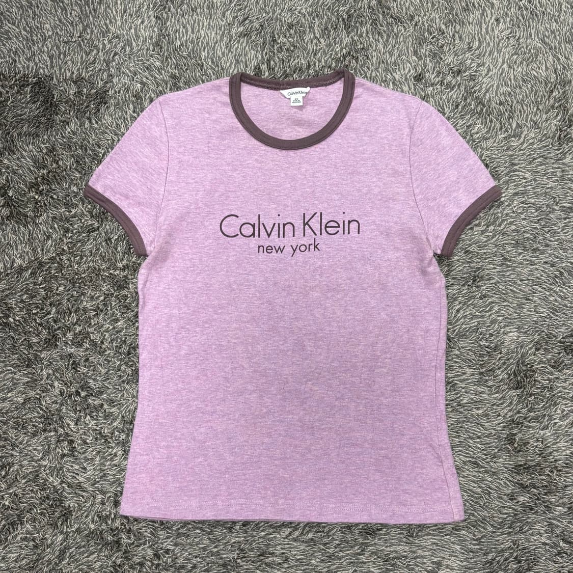 Calvin klein 캘빈클라인 로고 슬림핏 링거티셔츠 상품이미지1