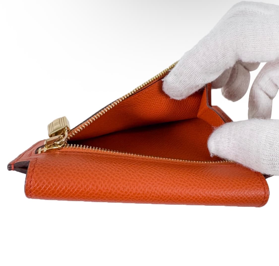 에르메스 여성 켈리 포켓 컴팩트 앱송 카드 지갑 월릿 금장 오렌지 상품이미지8