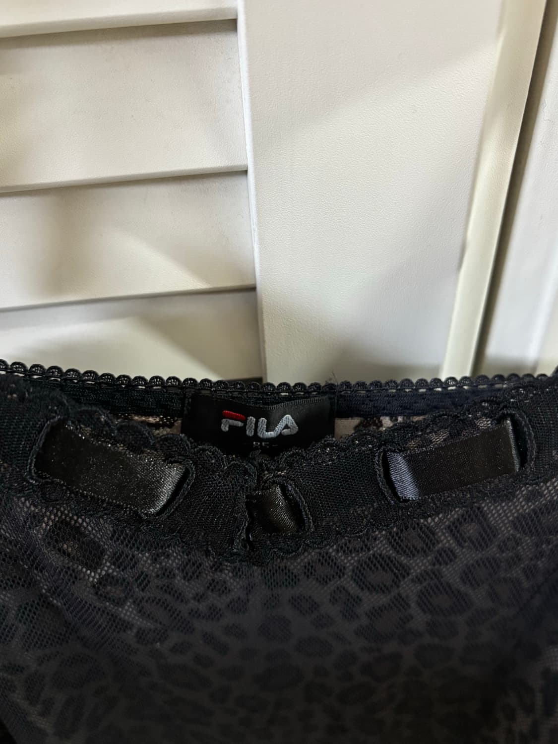 휠라 블랙 레오파드 메쉬 슬립 드레스 상품이미지2