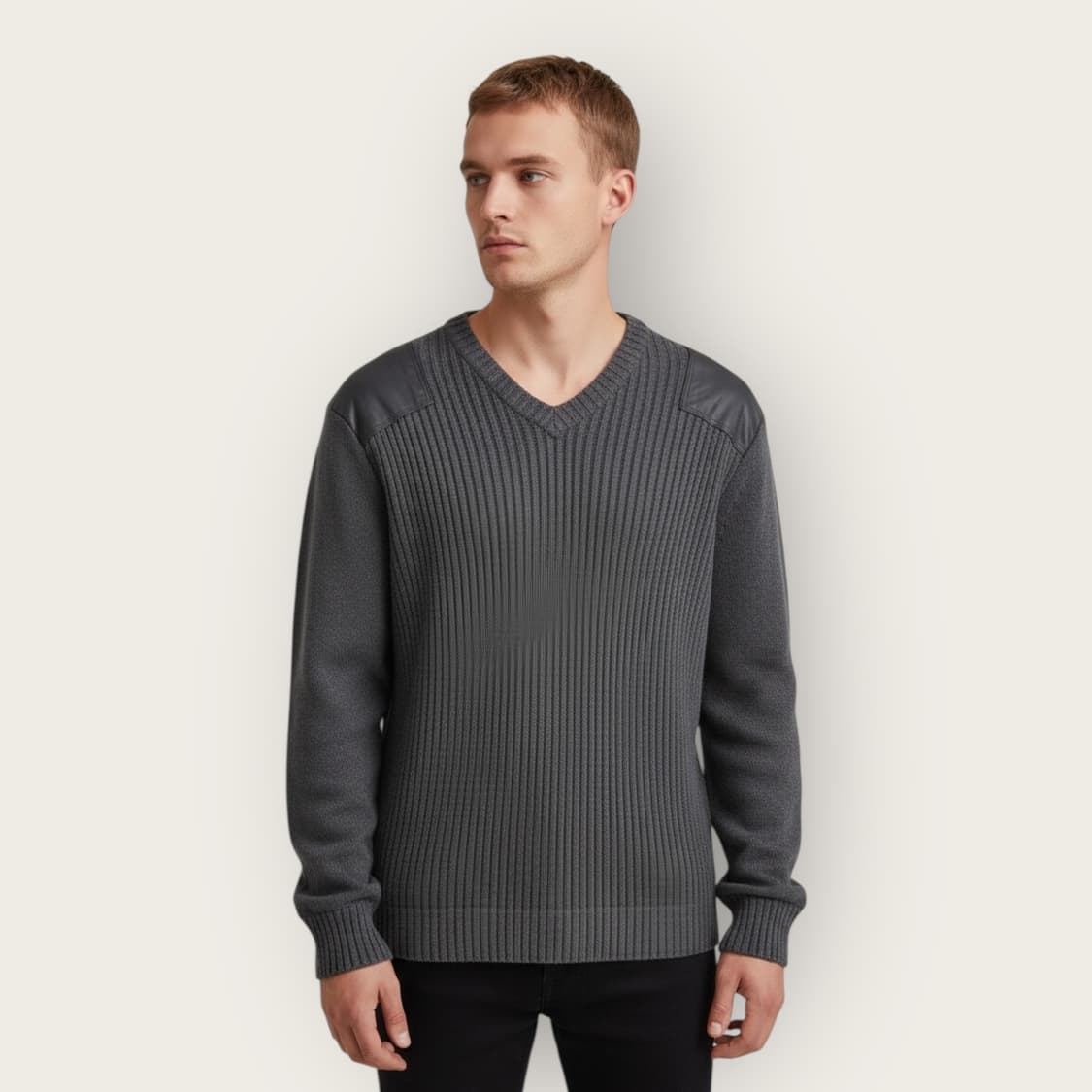 50/ 돌체앤가바나 견장 퓨어울 백테이핑 골지 니트 상품이미지1