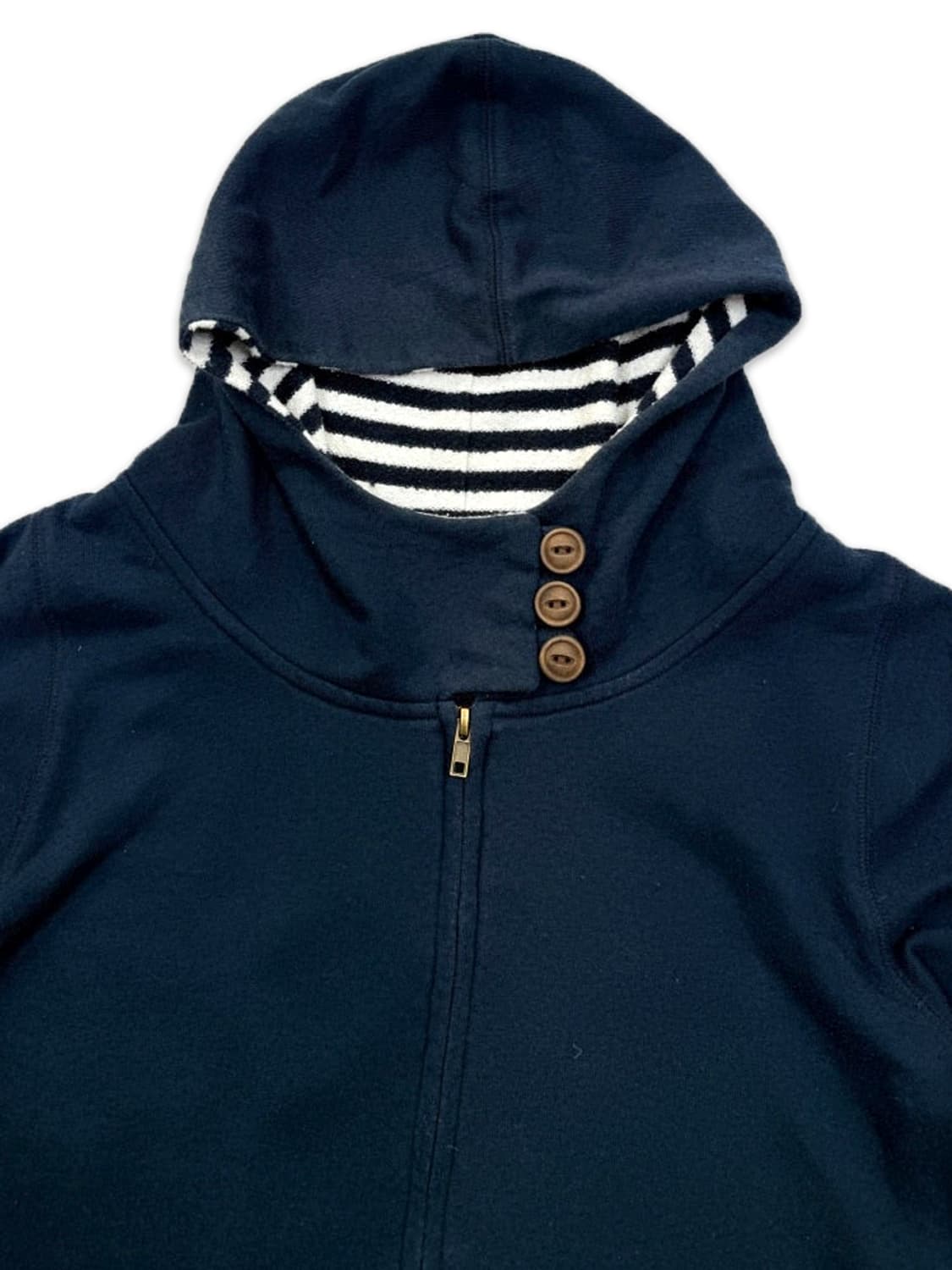 빈티지 네이비 하이넥 후드집업 상품이미지3