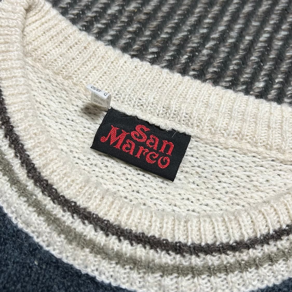 [M] San marco 빈티지 패턴 아크릴 라운드 니트 상품이미지5