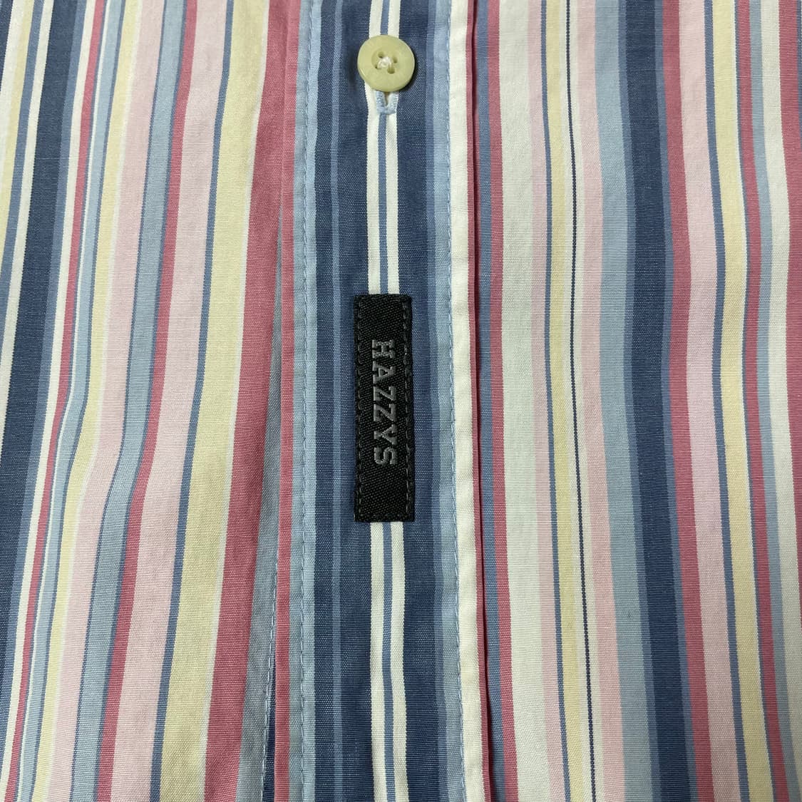 헤지스 핑크 블루 멀티 배색 스트라이프 긴팔 셔츠 105 상품이미지5