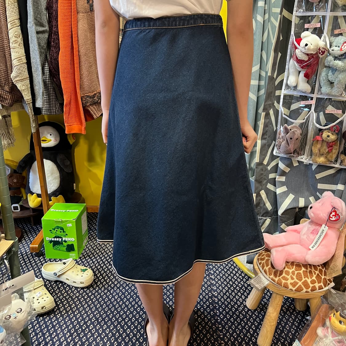 [Japanese Vintage] 데님 플레어 롱 스커트 상품이미지3