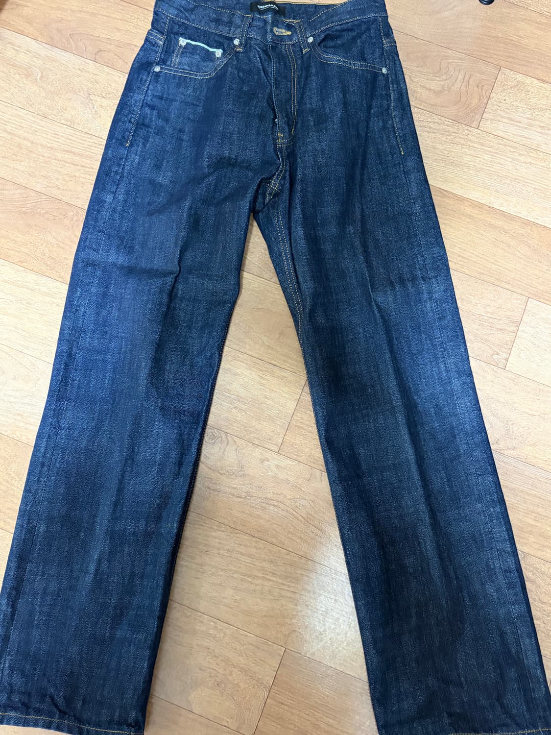 덴메이드 셀비지 와이드 데님 미드 인디고 S 상품이미지3