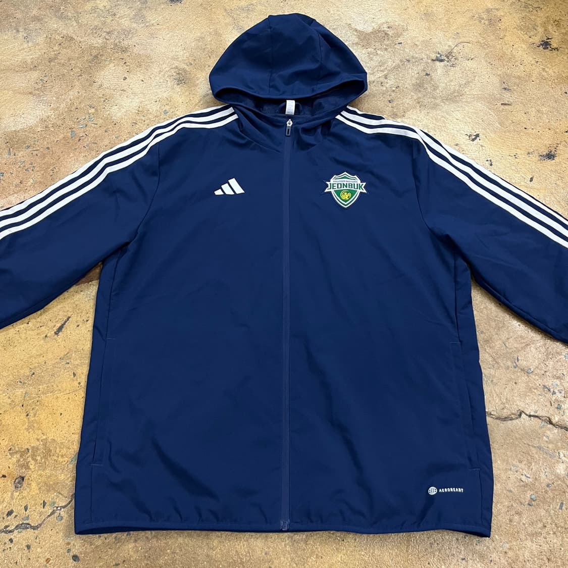 [정품/2XL] 아디다스 전북 현대 후드 집업 자켓 네이비 b17 상품이미지3