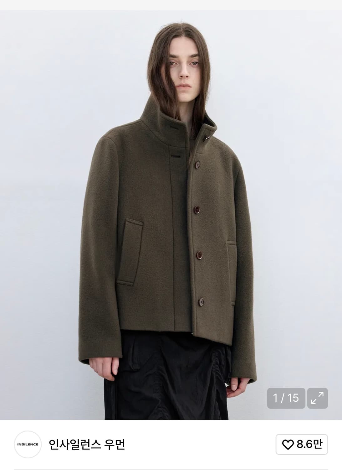 인사일런스 우먼 미니멀 쇼트 코트 BROWN 상품이미지3