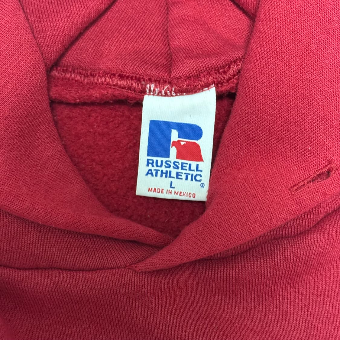 (L) 00s 빈티지 러셀 애슬레틱 레드 후드 상품이미지4
