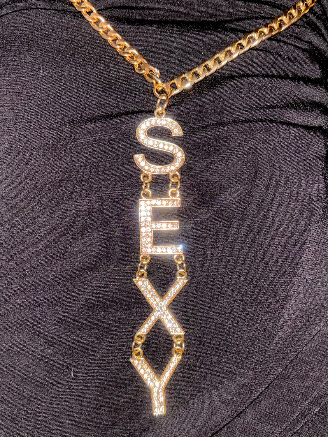 갸루 골드 체인 레터링 섹시 드롭 챰 오네갸루 쿠로갸루 빈티지 목걸이 상품이미지1