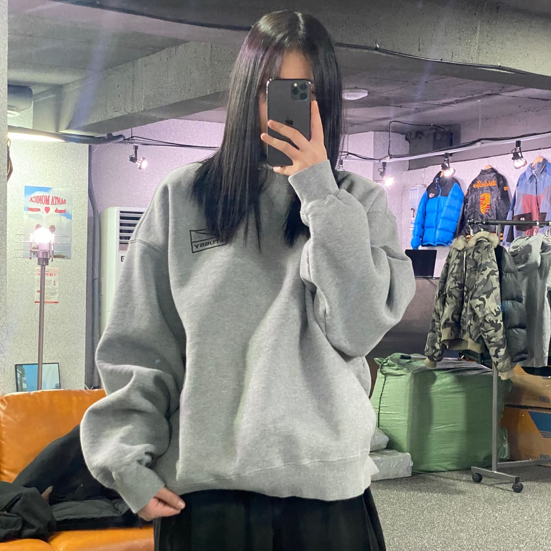 나이키 x 스투시 나투시 크루 그레이 맨투맨 B3564 상품이미지1